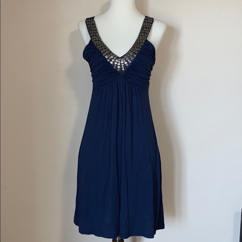 Soprano sleeveless v-neck navy dress S